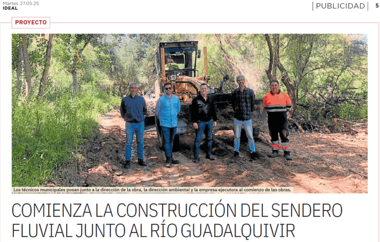 COMIENZA LA CONSTRUCCIÓN DEL SENDERO FLUVIAL JUNTO AL RÍO GUADALQUIVIR. IDEAL