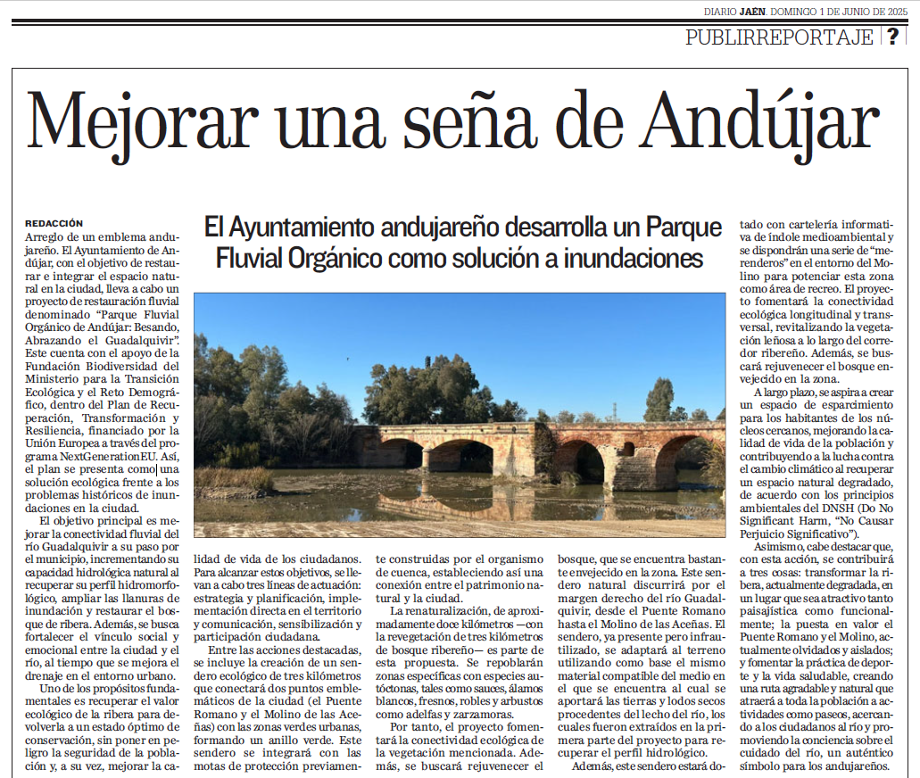 MEJORAR UNA SEÑA DE ANDÚJAR. ENTREVISTA AL CONCEJAL DE MEDIO AMBIENTE. DIARIO JAÉN