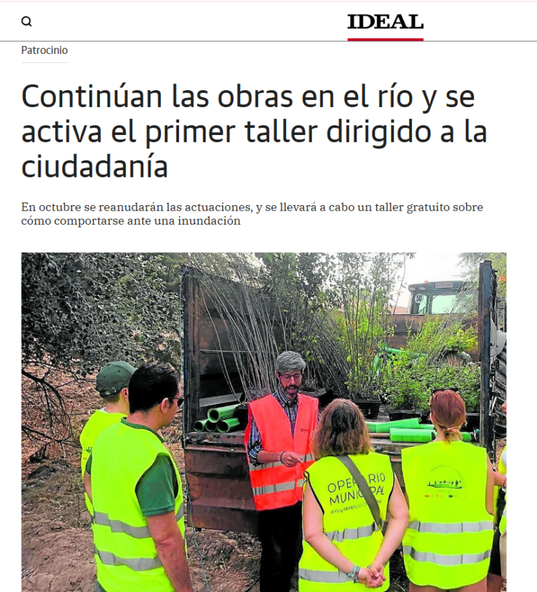 Continúan las obras en el río y se activa el primer taller dirigido a la ciudadanía. IDEAL